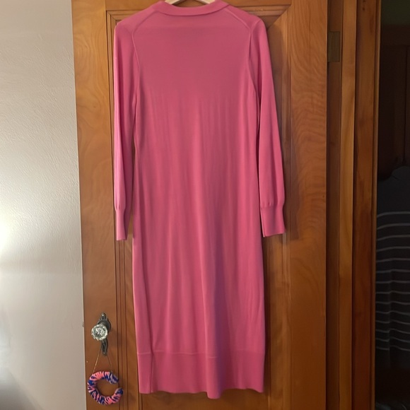 JCrew collared merino wool sweater dress; flamingo; Small; style BB375 - Picture 7 of 8